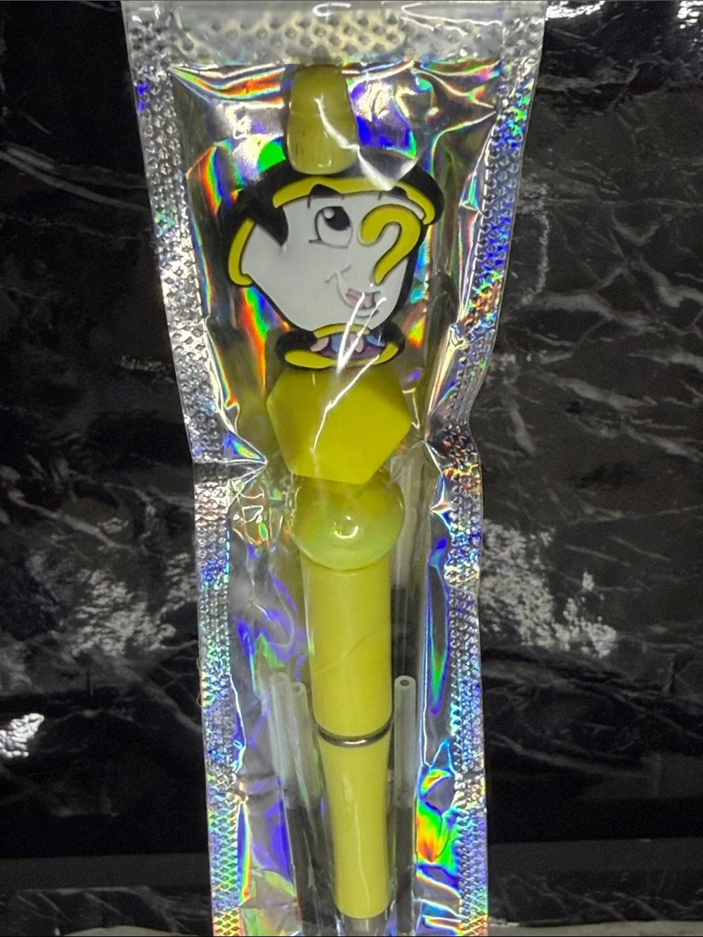Chip from Beauty & the Beast Focal Bead Pen Blue & Black Ink